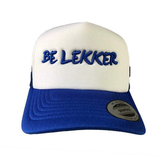 Blue & White Trucker Cap - Be Lekker 3D