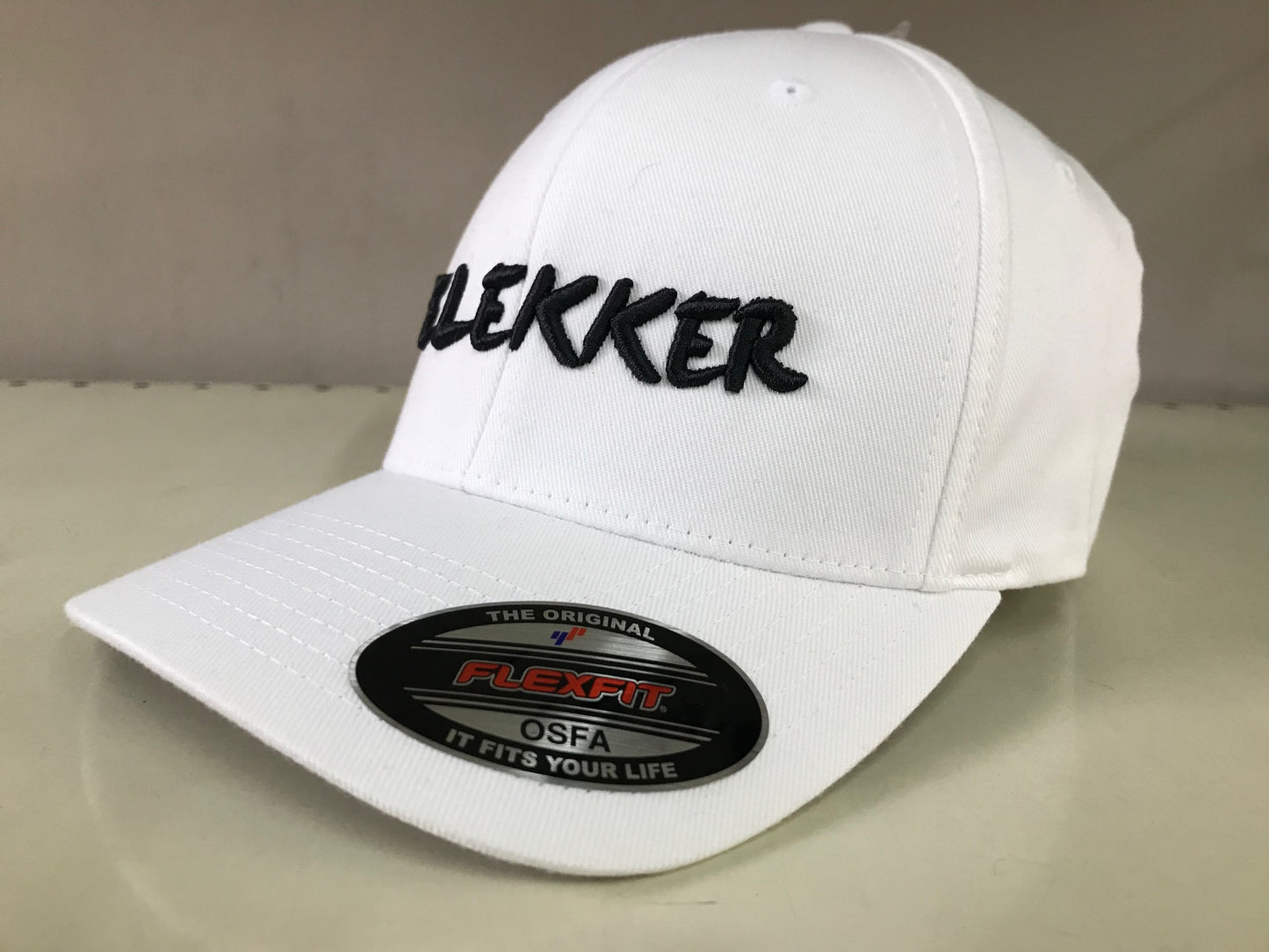 White Fitted 3D Be Lekker Baseball Cap OFSA