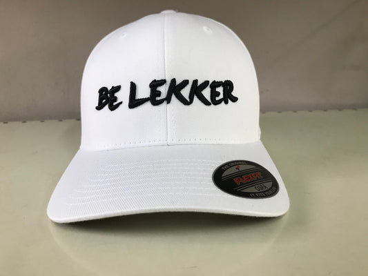 White Fitted 3D Be Lekker Baseball Cap OFSA